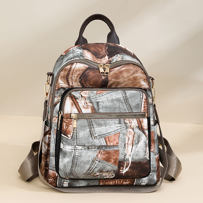 Stylish Denim Pattern Backpack