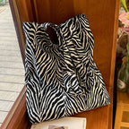 Women's jute bag with striking zebra pattern-https://detail.1688.com/offer/845761603578.html-Calm Wears-Black-nothing-Calm Wears