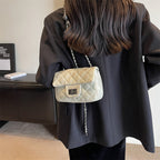 Women's mini handbag with padded design and elegant chain strap
