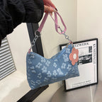 Stylish Hobo Handbag with Floral Charm