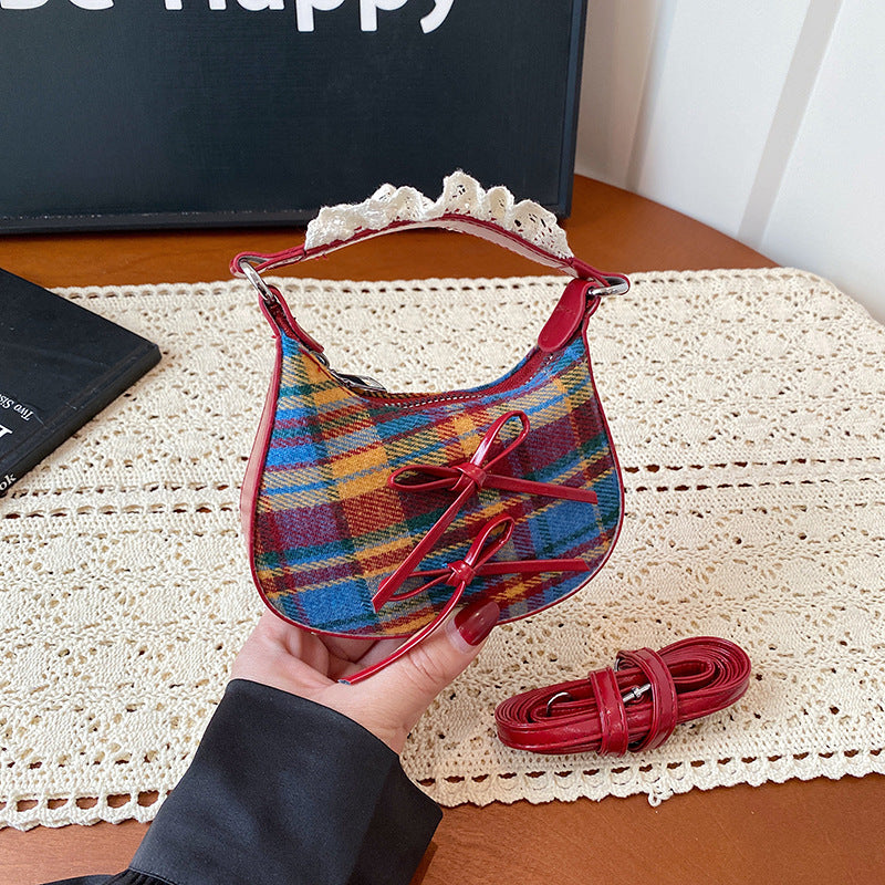 Stylish Plaid Patterned Handbag