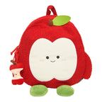 Plush Apple Backpack with Animal Charm