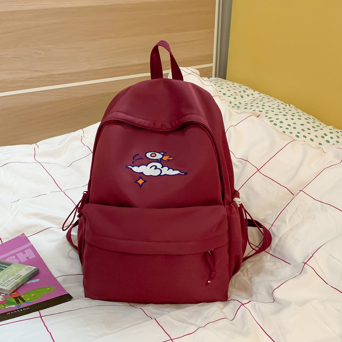 Everyday backpack with unique embroidery design