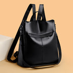 Versatile Structured Leather Backpack
