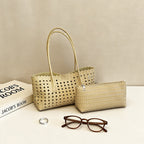 WoHandwoven Straw Market Tote Bag