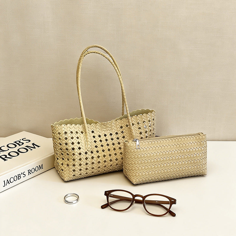 WoHandwoven Straw Market Tote Bag