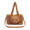 Plush handbag with bear motif