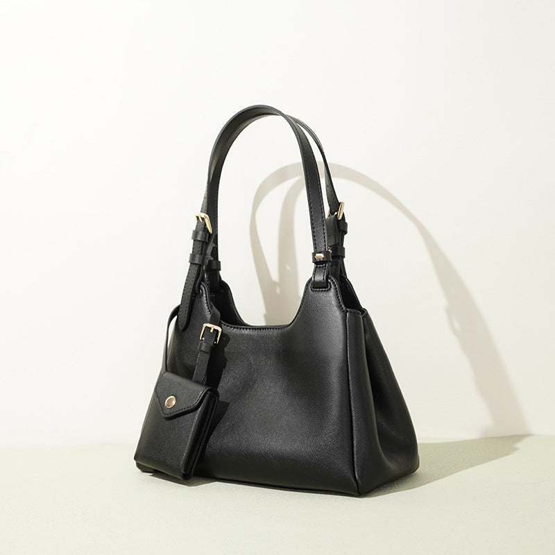 Women’s hobo bag made of high-quality leather with detachable mini-wallet-https://detail.1688.com/offer/1010315053397.html-Calm Wears-Coffee-26-Calm Wears