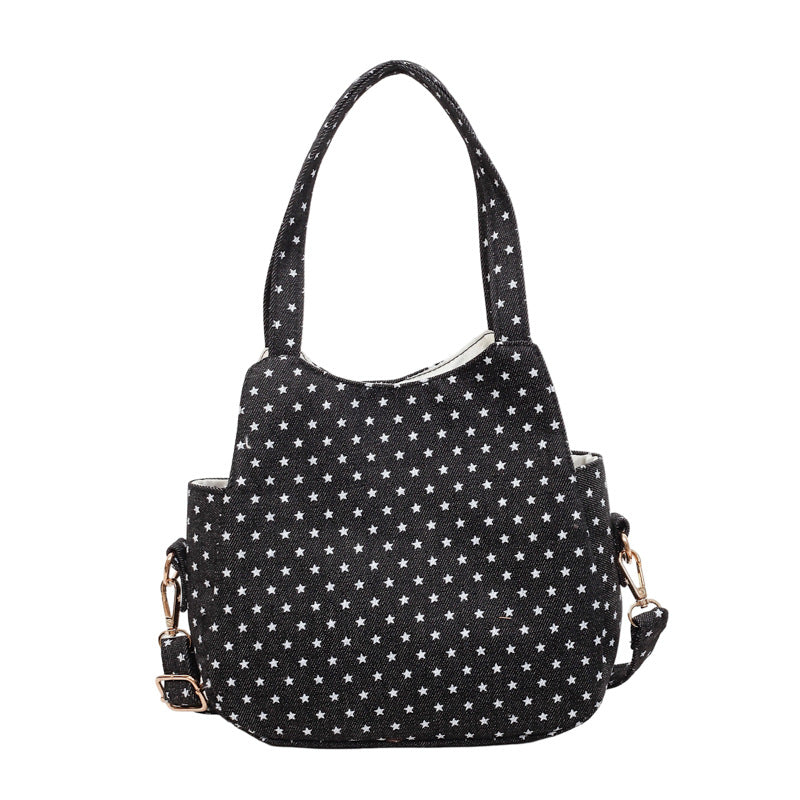 Versatile Star-Patterned Mini Shoulder Bag