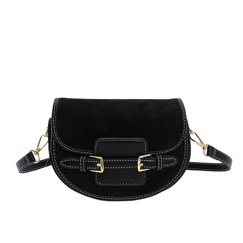Women's shoulder bag made of high-quality suede with elegant chain closure-https://detail.1688.com/offer/975353583702.html-Calm Wears-Black-nothing-Calm Wears