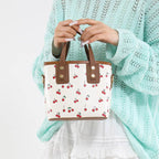 Women's mini handbag with fruity cherry design