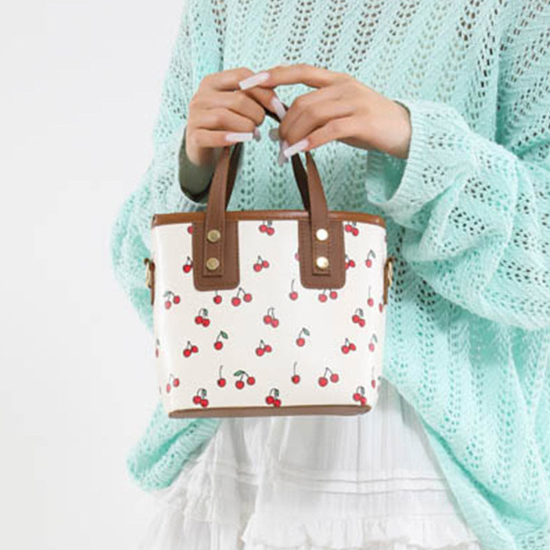 Women's mini handbag with fruity cherry design