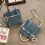 Ladies Mini Shopper Bag with Luxurious Chain Pendant