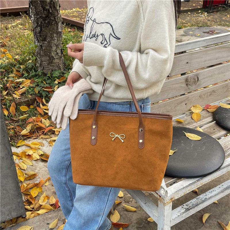WoElegant Suede Handheld Tote Bag