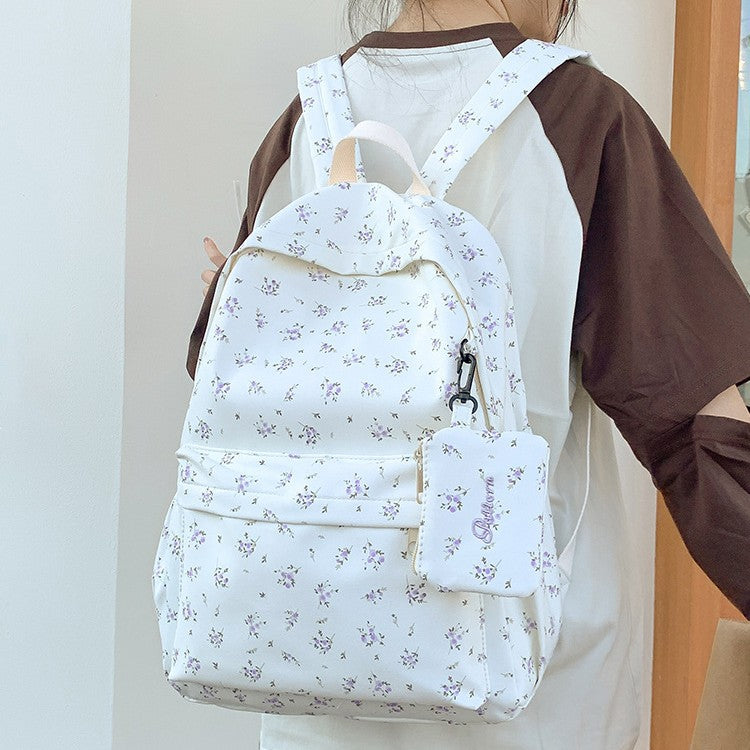 Flower patterned backpack