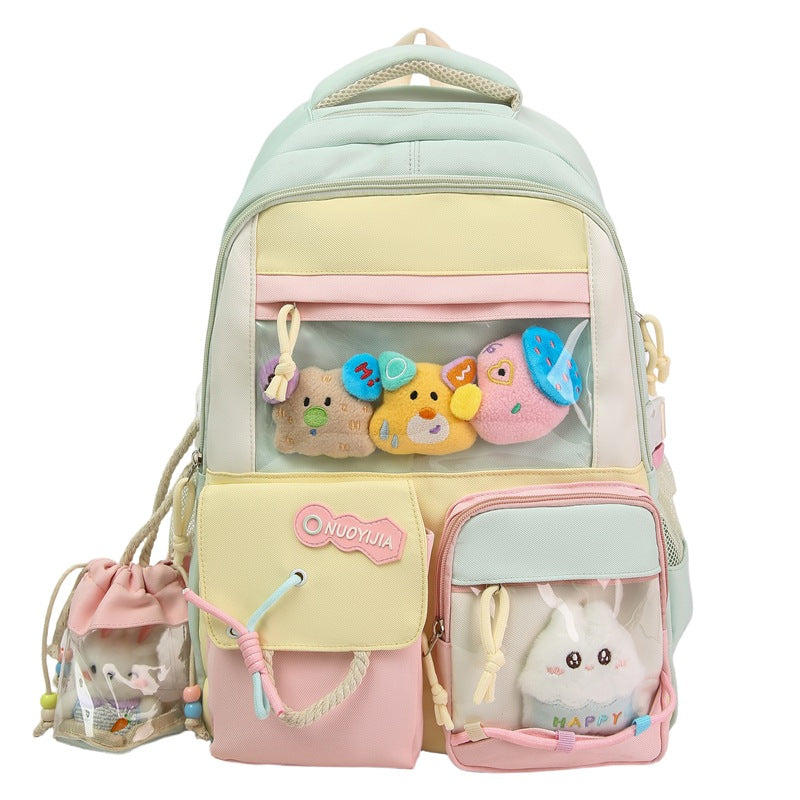 Cute Animal-Themed Multi-Pocket School Backpack-https://detail.1688.com/offer/942112880487.html-Calm Wears-Green-Calm Wears
