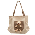Cute Plush Bear Pocket Tote Calm Wears