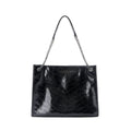 Women's Tote Bag made of shiny faux leather with quilted pattern-https://detail.1688.com/offer/1039394774896.html-Calm Wears-Black-39-Calm Wears