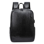 Eco-Friendly Textured Leather Laptop Backpack