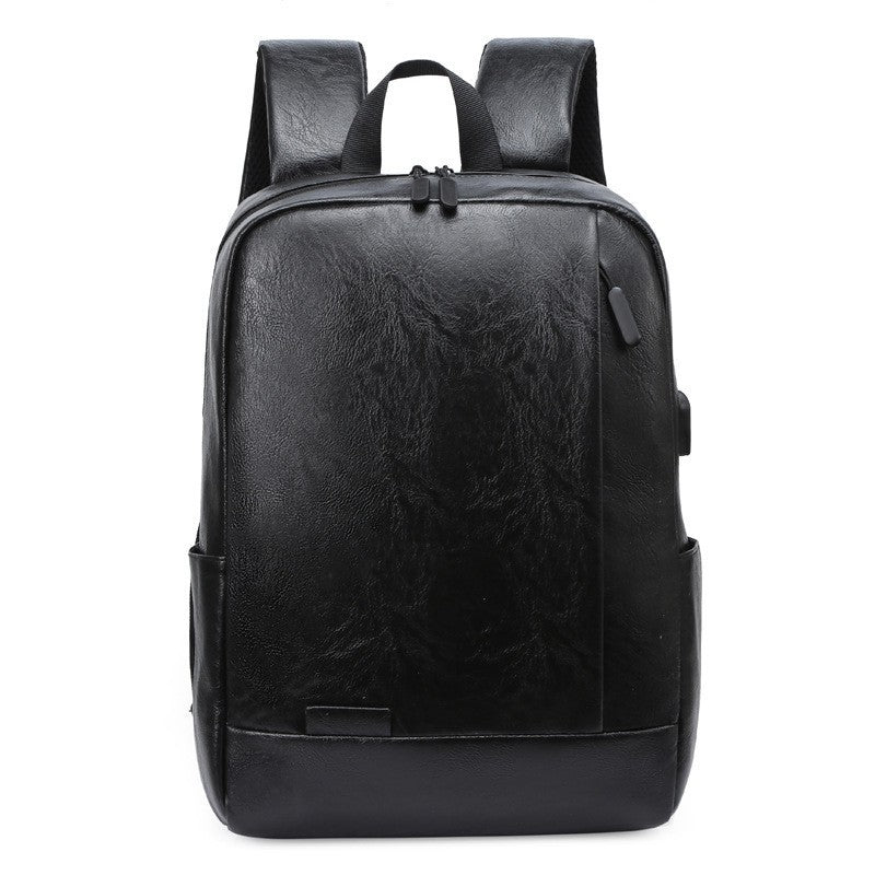Eco-Friendly Textured Leather Laptop Backpack