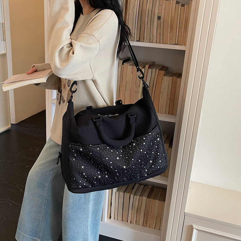 Elegant Sports Bag with Sparkling Star Pattern
