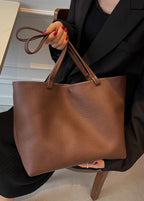 Spacious Women's Shoulder Bag Made of Soft Leather