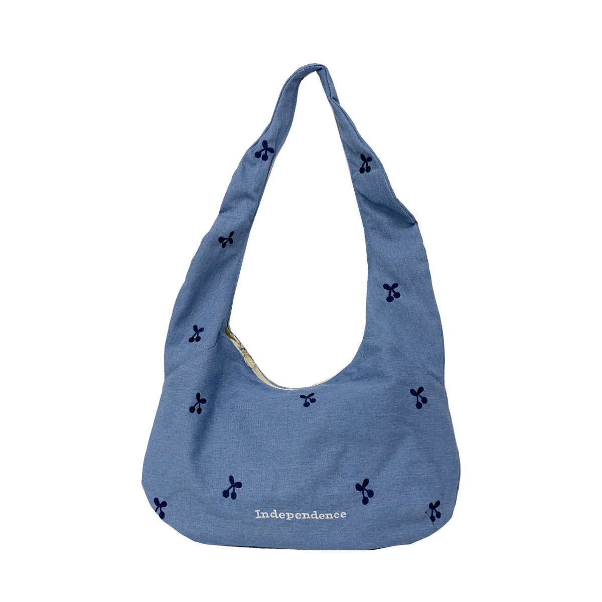 Comfortable shoulder bag with original embroidery motif