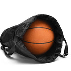 Sporty training backpack with breathable mesh sides and elastic drawstring