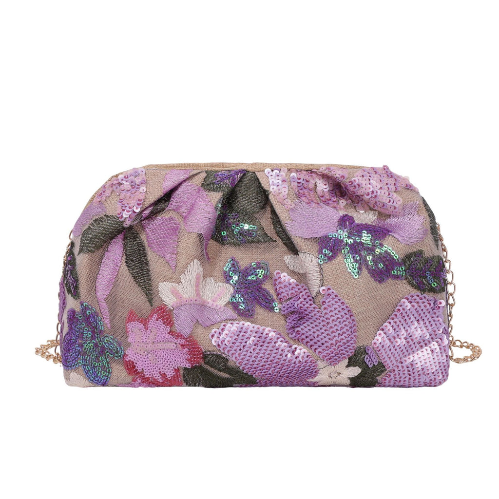 WoElegant Floral Sequin Clutch Bag