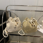 Bohemian Straw Bucket Bag
