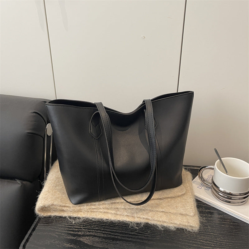Women's elegant tote bag with minimalist structure-https://detail.1688.com/offer/1029572855326.html-Calm Wears-Black-nothing-Calm Wears