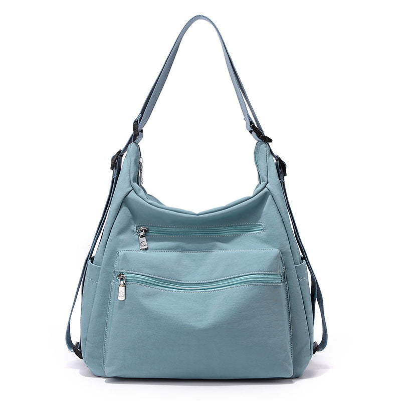 Multi-Zippered Casual Shoulder Bag