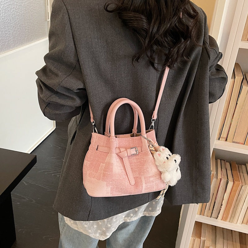 Women’s mini handbag with modern accents and practical interior organizer-https://detail.1688.com/offer/1018455148492.html-Calm Wears-Rosa-Size: With pendant-Calm Wears