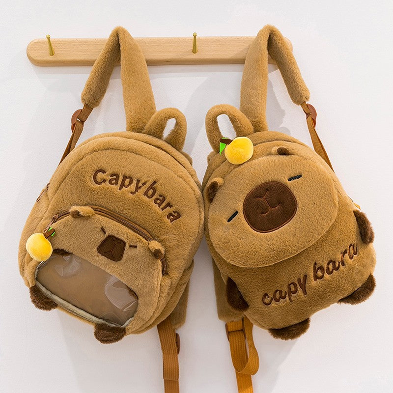 Plush Backpack in Capybara Design