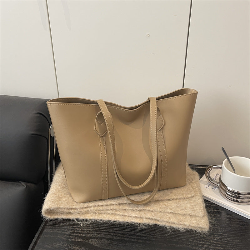 Women's elegant tote bag with minimalist structure-https://detail.1688.com/offer/1029572855326.html-Calm Wears-Khaki-nothing-Calm Wears