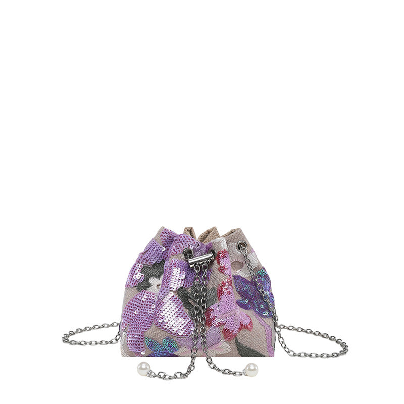 Stylish Sequin Drawstring Clutch Purse