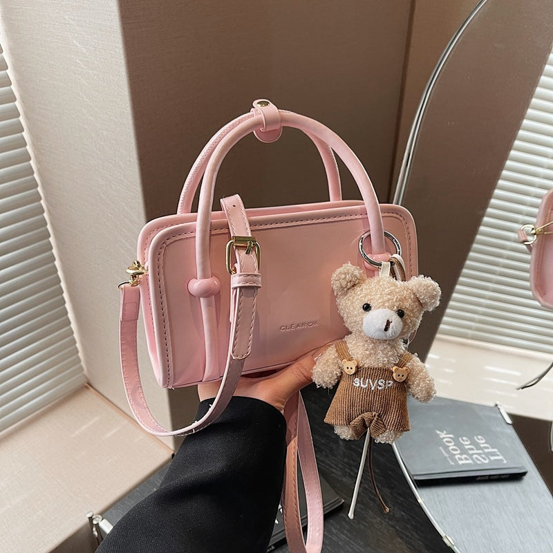 Women's mini handbag with cute bear charm