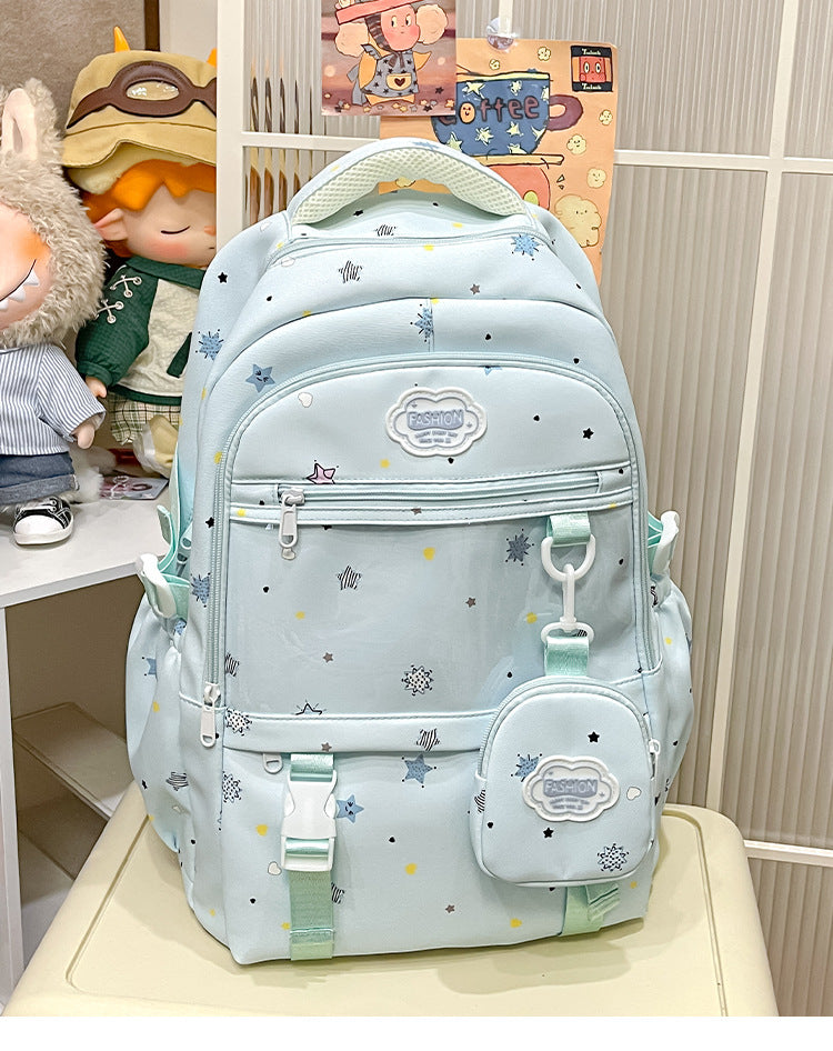 Stylish Star-Patterned School Backpack-https://detail.1688.com/offer/1064750566784.html-Calm Wears-Green-Calm Wears