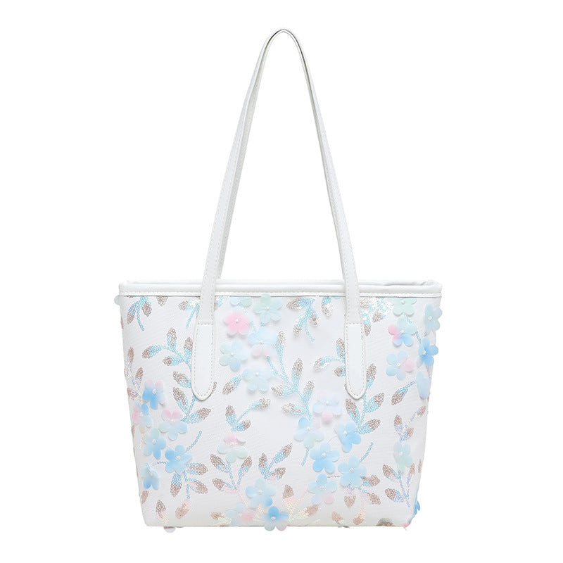 WoFloral Embellished Tote Bag