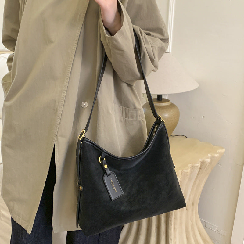 Ladies elegant shoulder bag with soft leather-https://detail.1688.com/offer/1000391974803.html-Calm Wears-Black-nothing-Calm Wears
