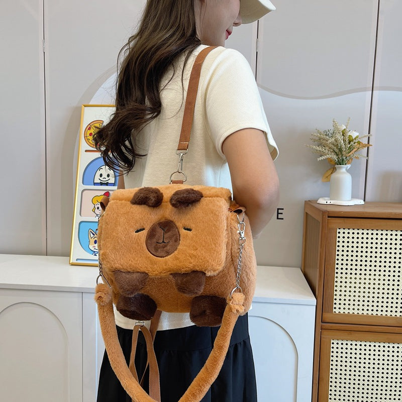 Plush Backpack In Pig Design