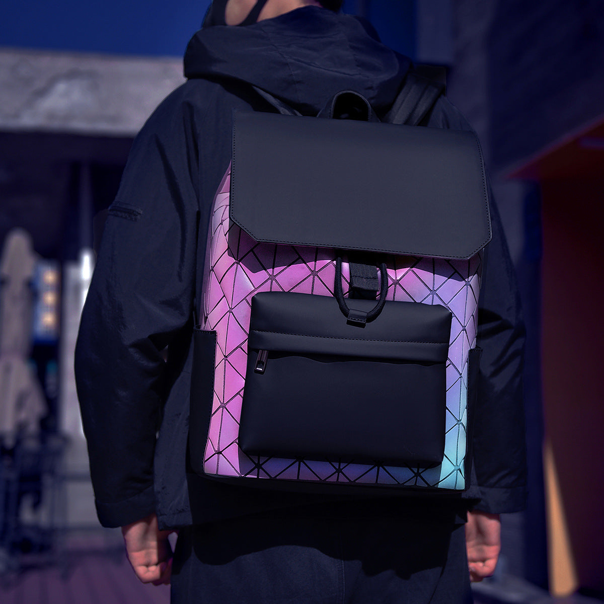 Trendy Geometric Print Backpack