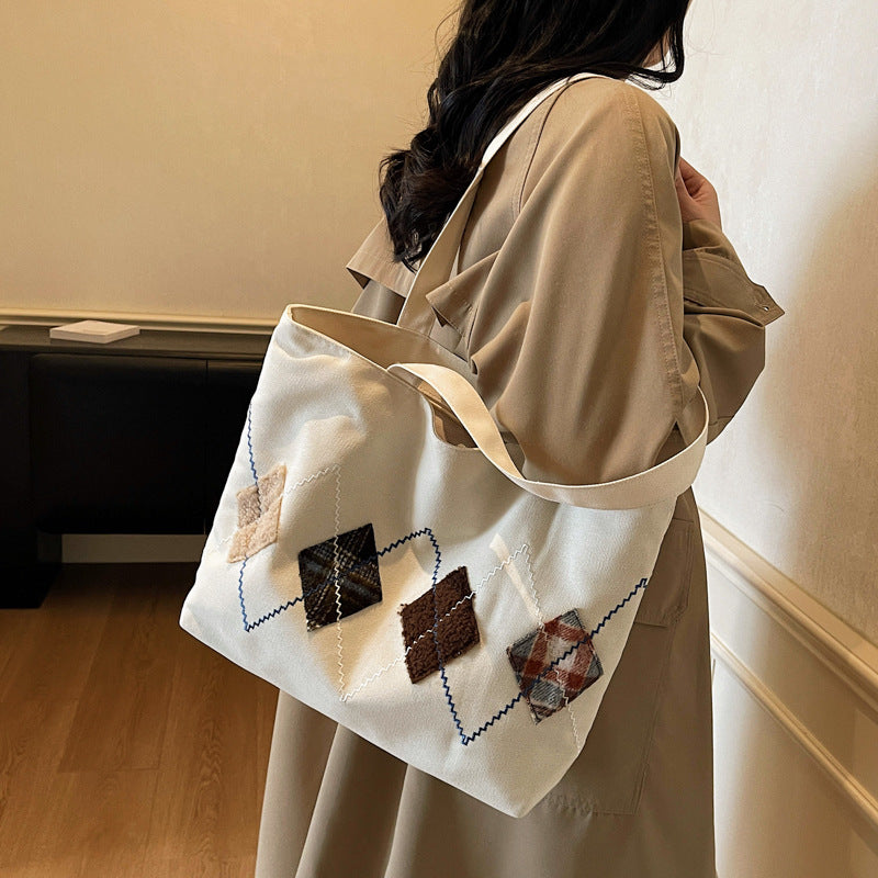 Decorative Patterned Canvas Tote Bag