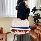 Plush backpack with clear window