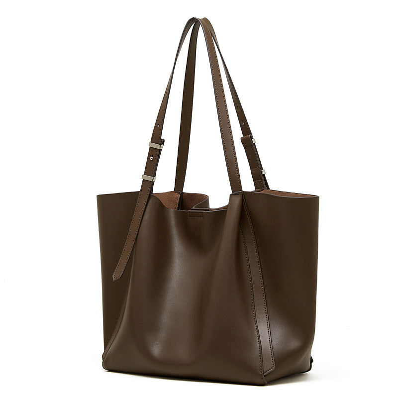 Women's tote bag with elegant design and removable shoulder strap-https://detail.1688.com/offer/994459658272.html-Calm Wears-Coffee-54-Calm Wears