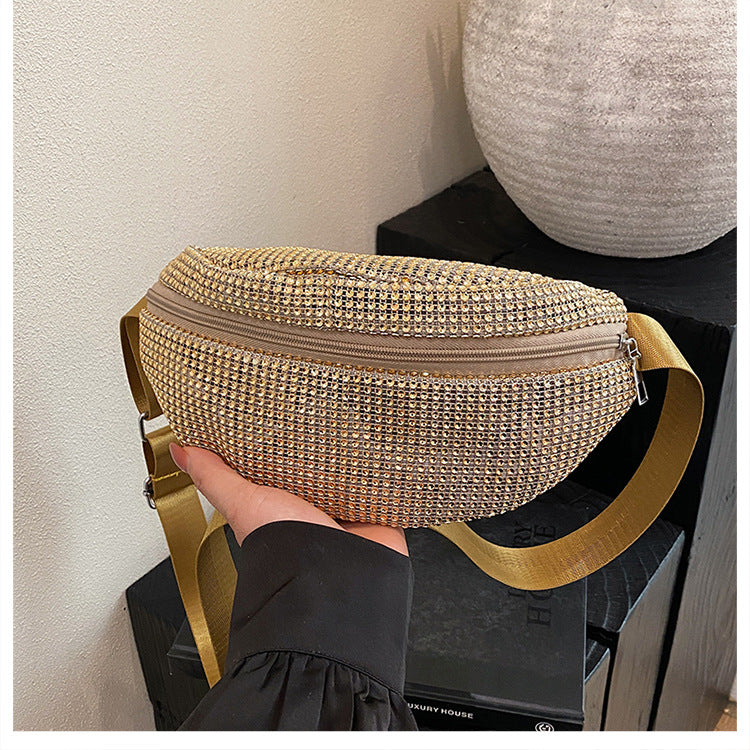 Shimmering Rhinestone-Embellished Fanny Pack