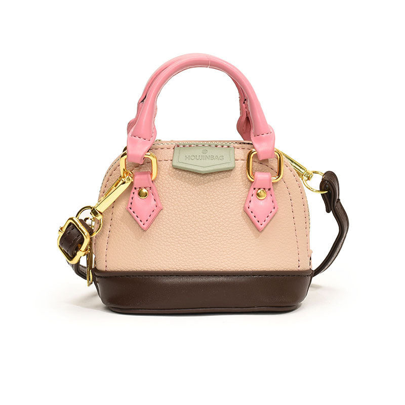 Women’s mini hobo bag made of textured synthetic leather with golden accents-https://detail.1688.com/offer/808008920548.html-Calm Wears-Rosa-Green-nothing-Calm Wears