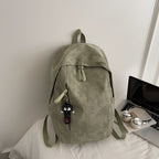 Fashionable backpack with practical design and decorative pendant