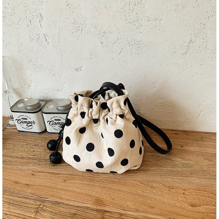 Polka Dot Drawstring Shoulder Bag Calm Wears