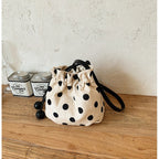 Polka Dot Drawstring Shoulder Bag Calm Wears